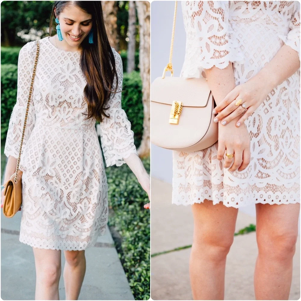 Eliza J bell sleeve lace dress